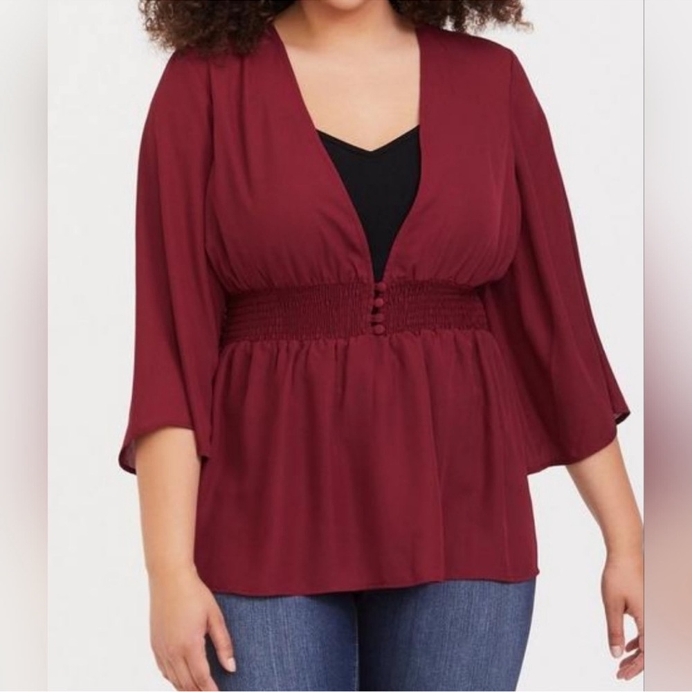 PLUS SIZE: TORRID Elegant Burgundy Women's Top